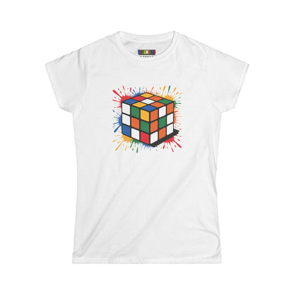 Scramble Splash  - Rubik's Cube Art Women's Softstyle T-Shirt