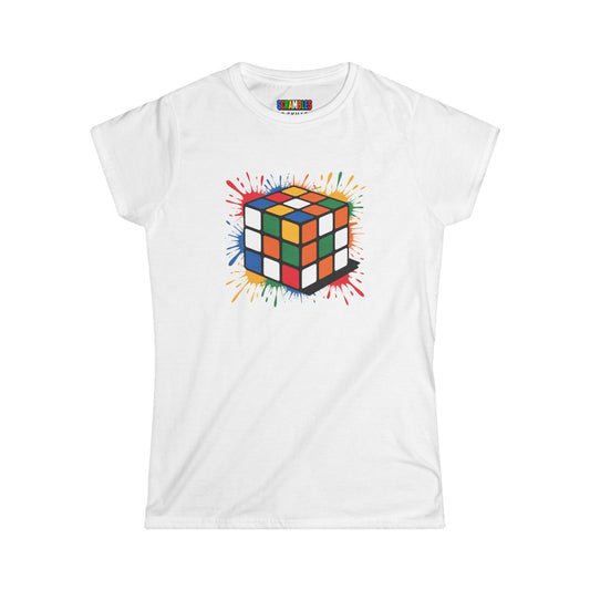 Scramble Splash  - Rubik's Cube Art Women's Softstyle T-Shirt