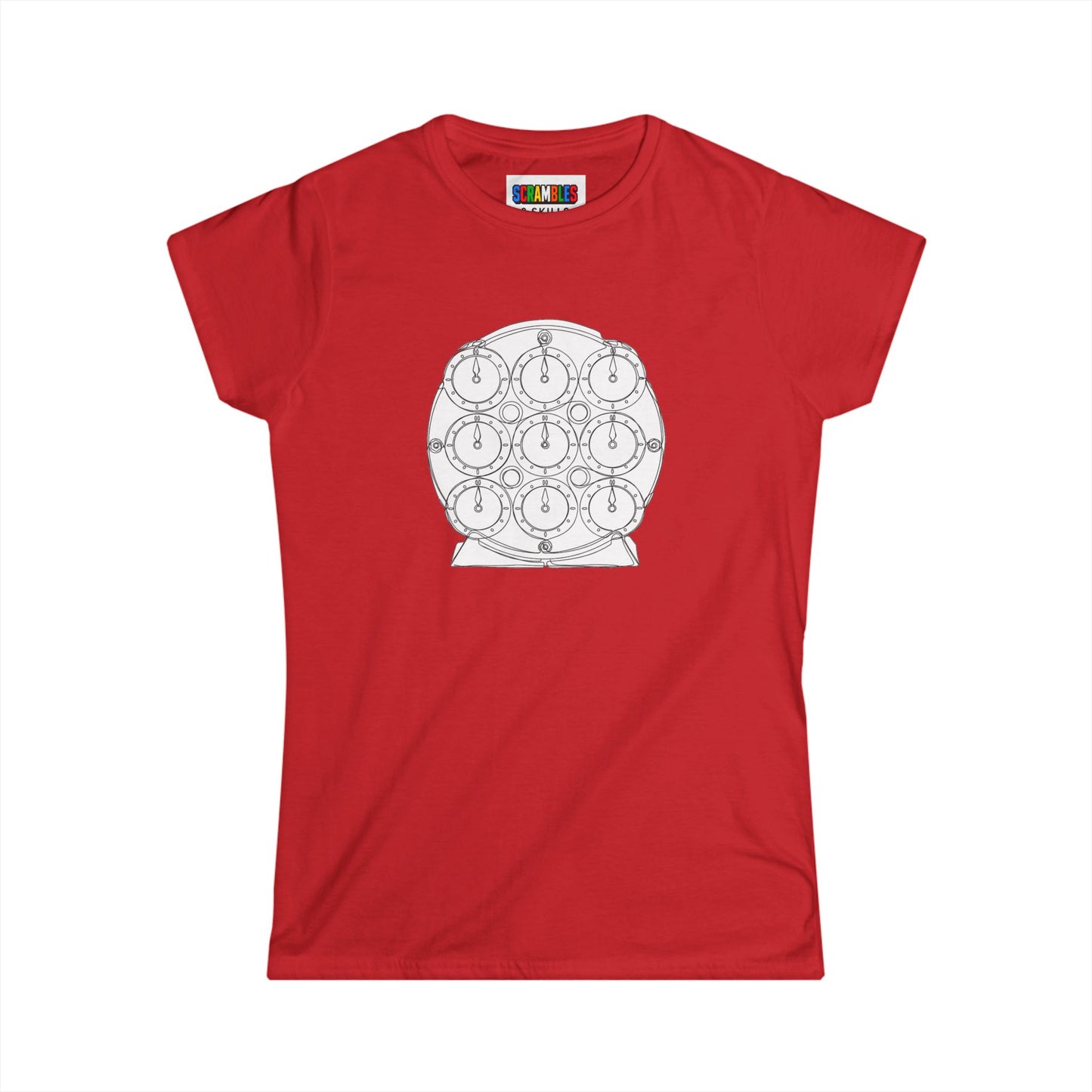 Clock Doodle -Rubik's Cube Art  Women's Softstyle T-Shirt