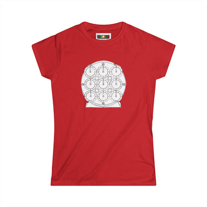 Clock Doodle -Rubik's Cube Art  Women's Softstyle T-Shirt