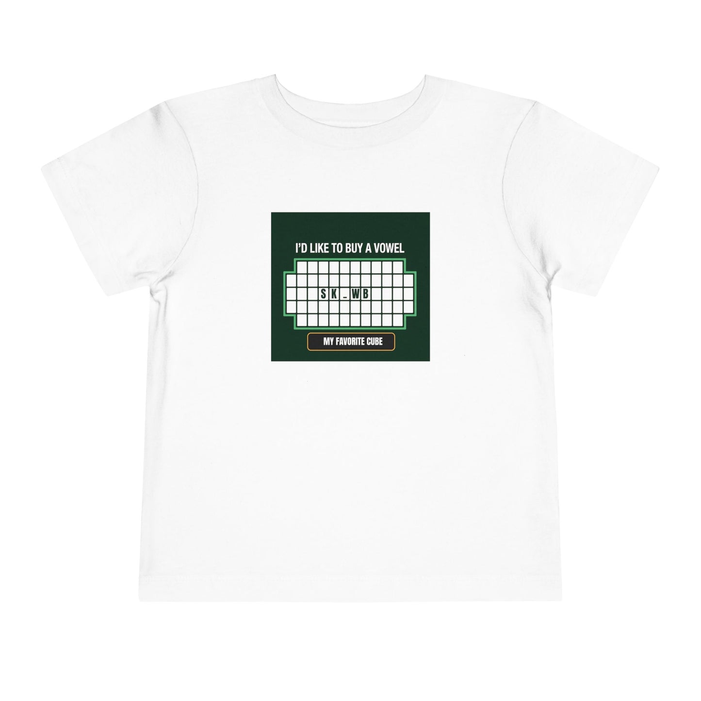 Skewb - Vowel - Rubik's Cube Art Toddler Short Sleeve T-Shirt