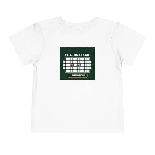 Skewb - Vowel - Rubik's Cube Art Toddler Short Sleeve T-Shirt