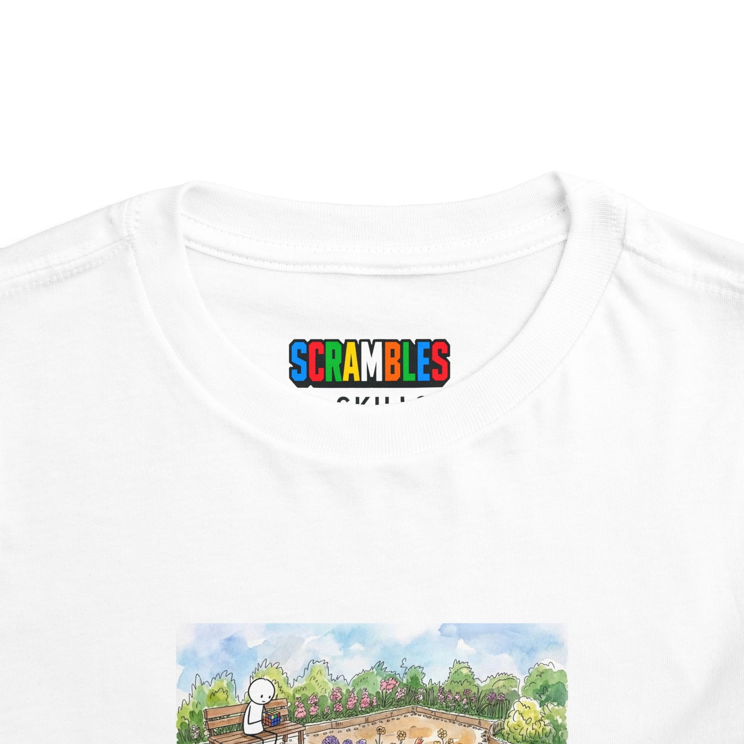 Garden Watercolor  - Rubik's Cube Art Toddler Short Sleeve T-Shirt