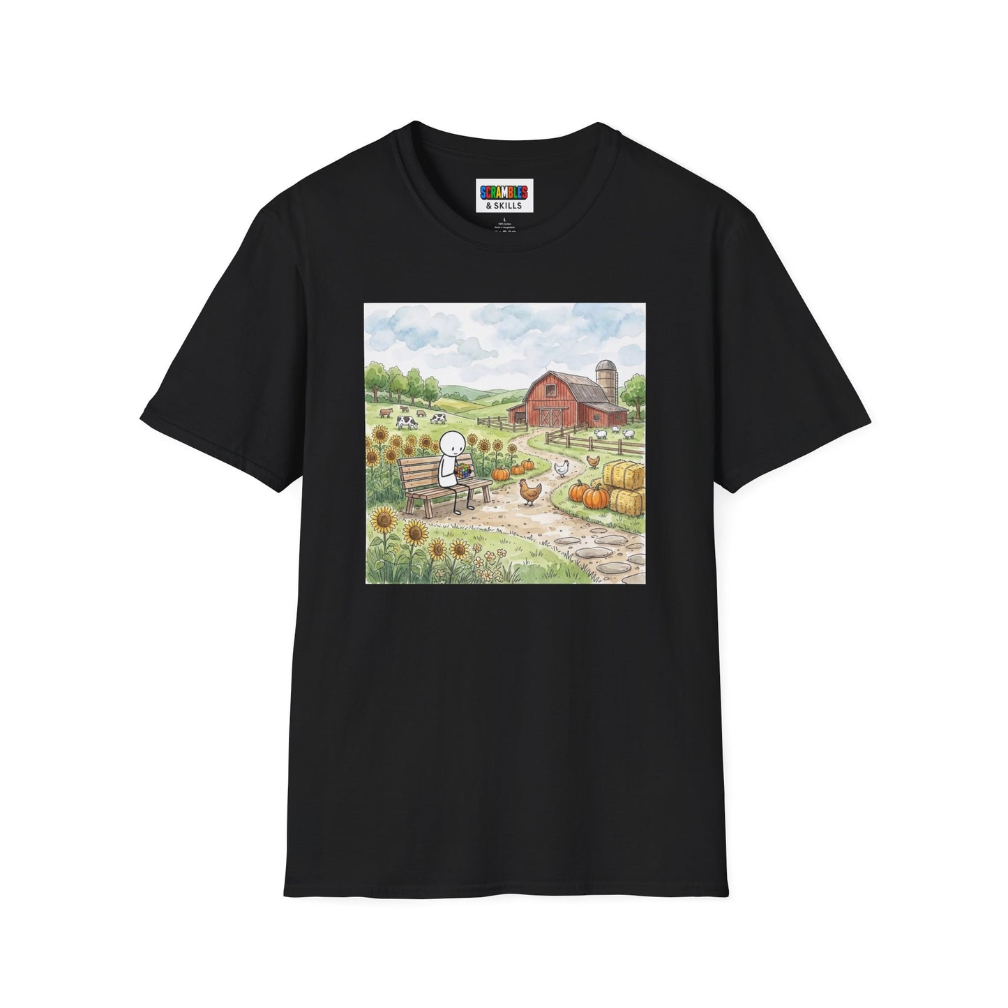 Farm Watercolor Unisex Graphic Softstyle T-Shirt