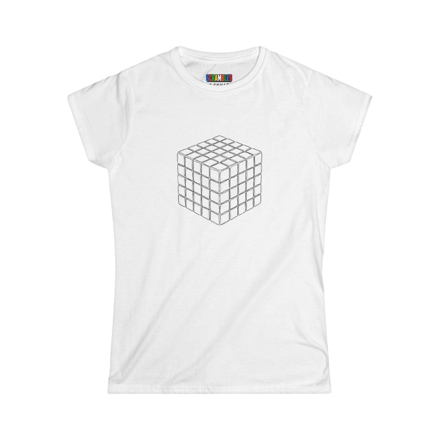 5x5 Doodle - Rubik's Cube Art  Women's Softstyle T-Shirt