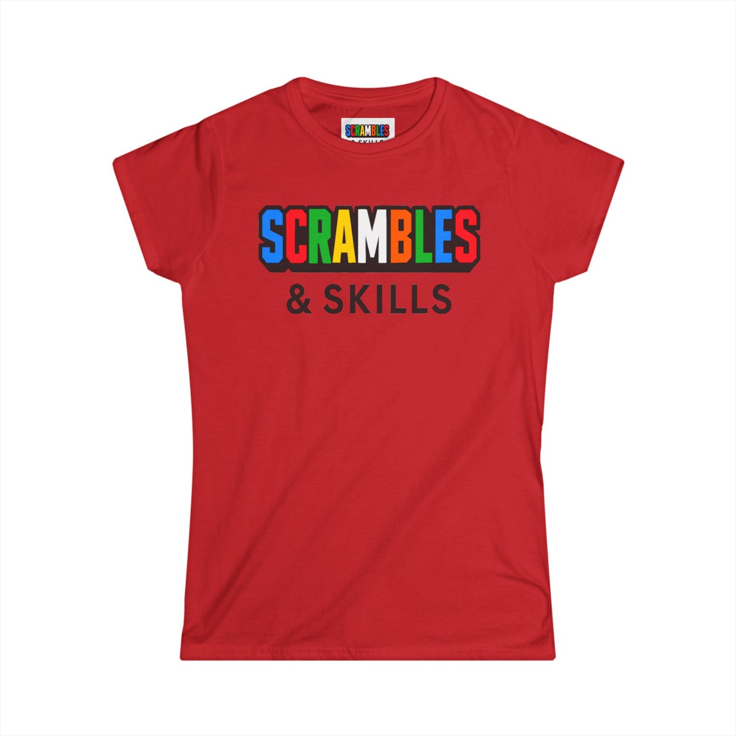 Scrambles & Skills - Rubik's Cube Art  Women's Softstyle T-Shirt