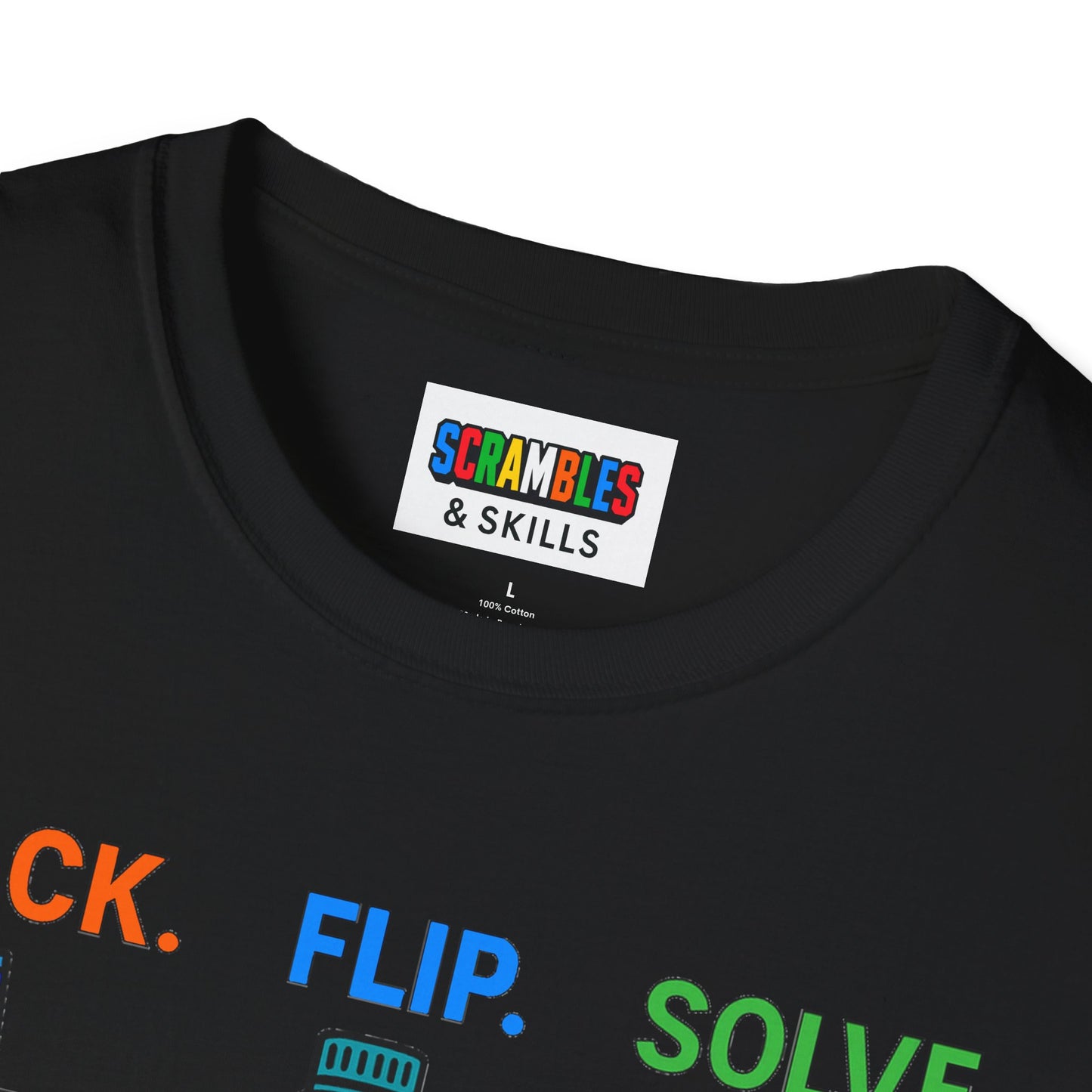 Flip Stack Solve Repeat Unisex Graphic Softstyle T-Shirt