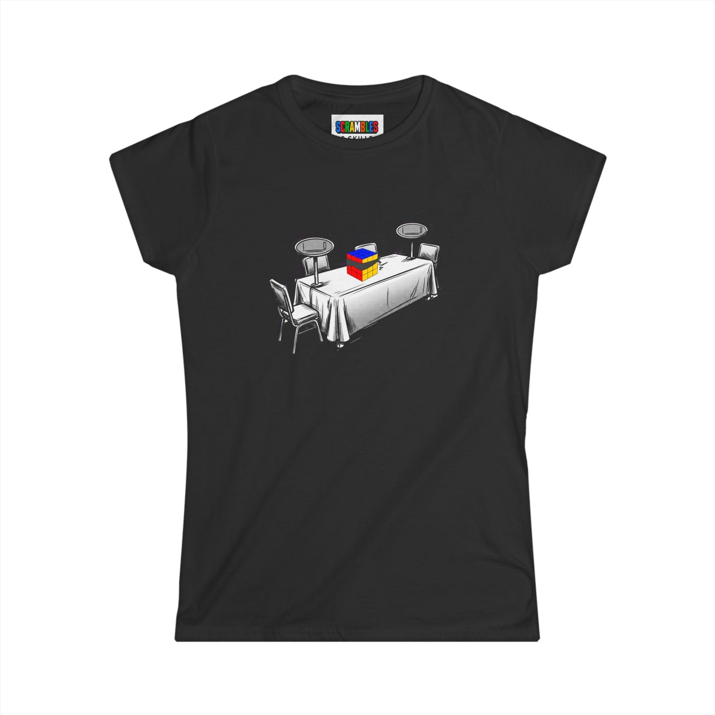 3x3 Blind Comp Day  - Rubik's Cube Art Women's Softstyle T-Shirt