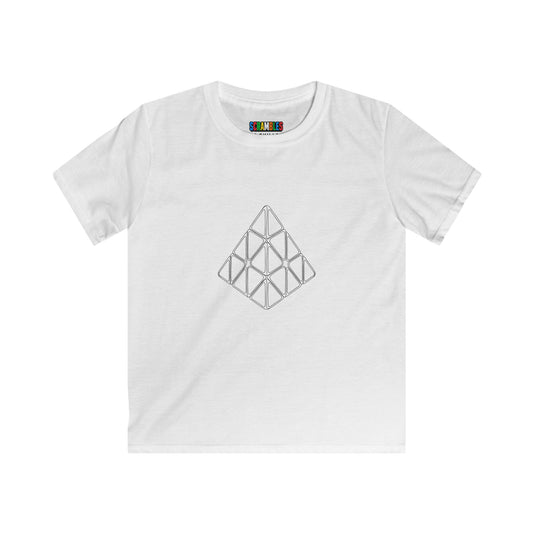Pyraminx Doodle - Rubik's Cube Art  Kids Softstyle Tee