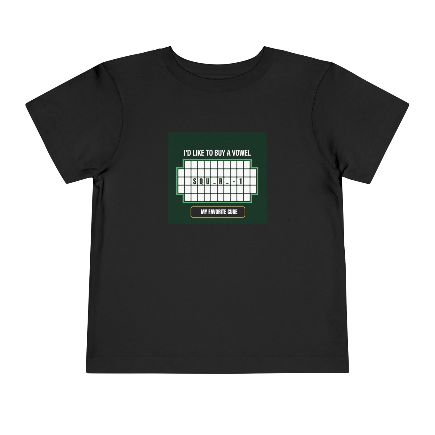 Square-1 - Vowel - Rubik's Cube Art  Toddler Short Sleeve T-Shirt