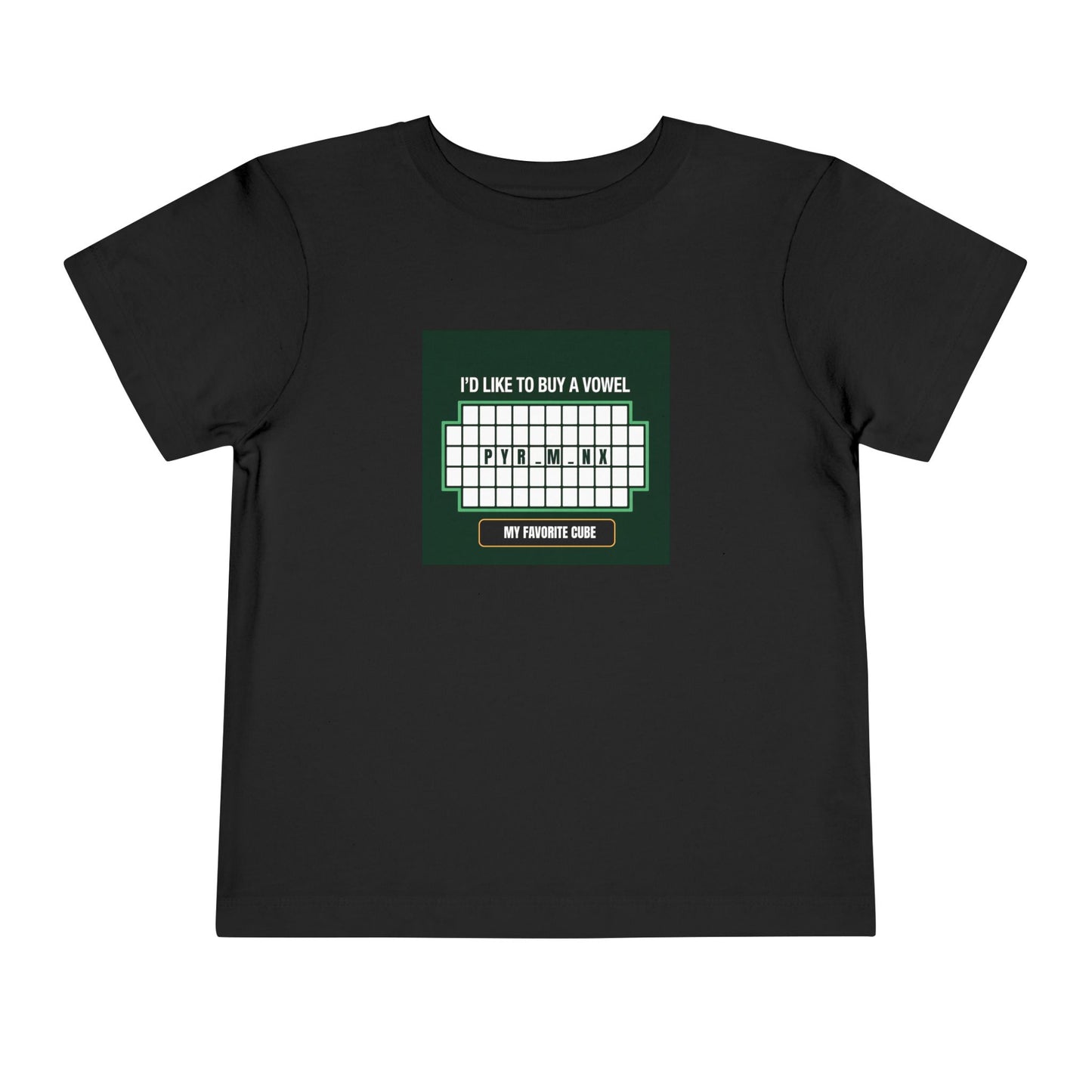 Pyraminx Vowel  - Rubik's Cube Art Toddler Short Sleeve T-Shirt