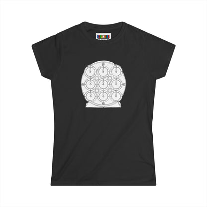 Clock Doodle -Rubik's Cube Art  Women's Softstyle T-Shirt