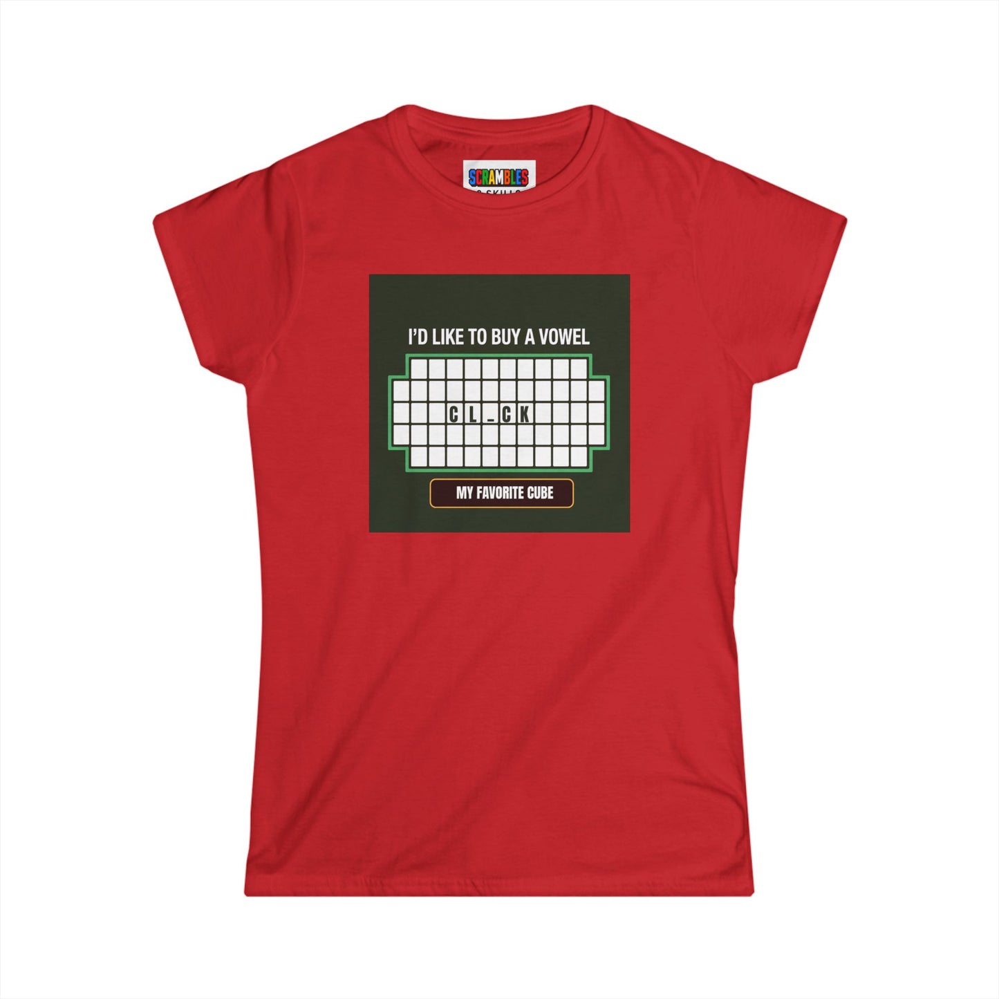 Clock - Vowel  - Rubik's Cube Art Women's Softstyle T-Shirt