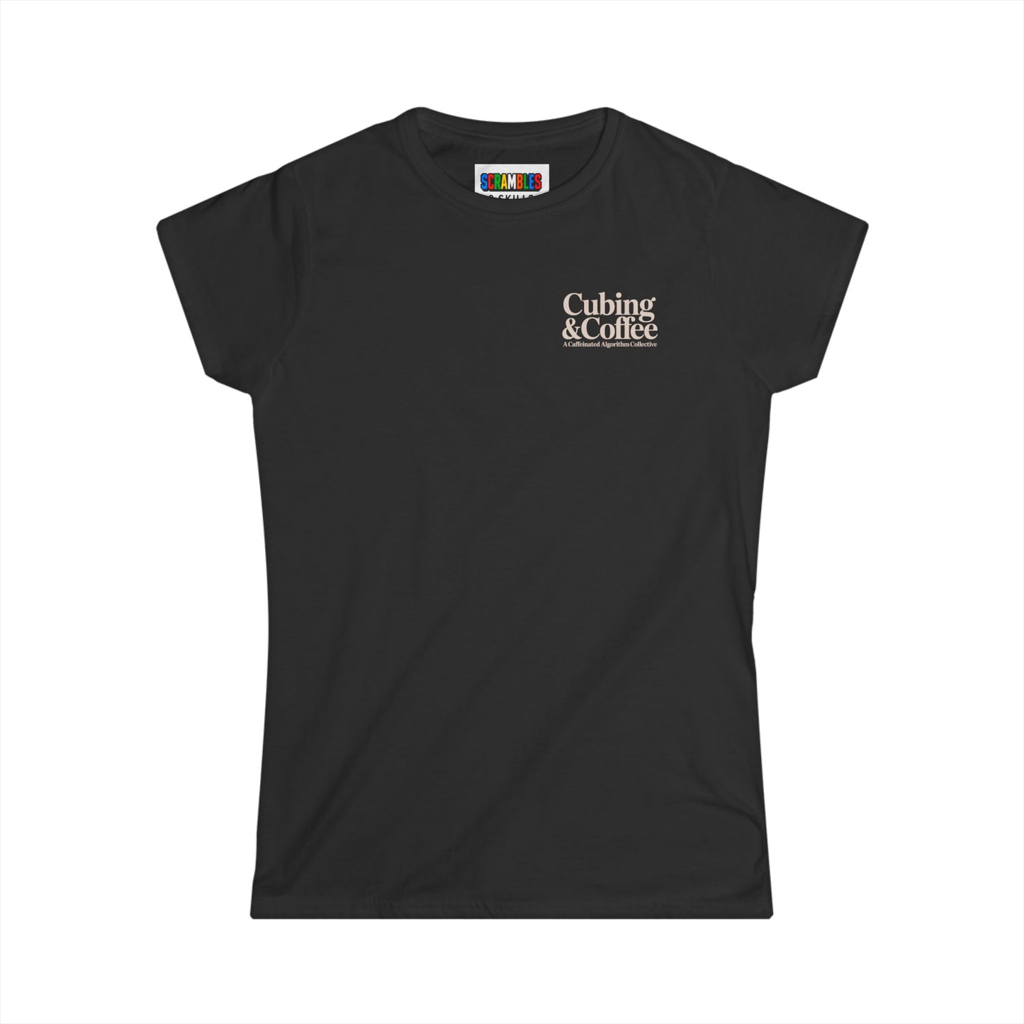 Cubing & Coffee (Subtle)  Rubik's Cube Art Women's Softstyle T-Shirt