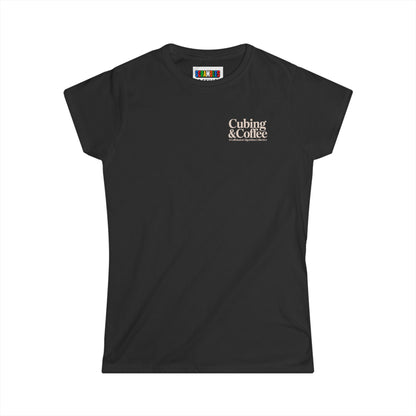 Cubing & Coffee (Subtle)  Rubik's Cube Art Women's Softstyle T-Shirt