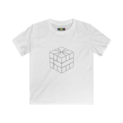 Square-1 Doodle - Rubik's Cube Art  Kids Softstyle Tee