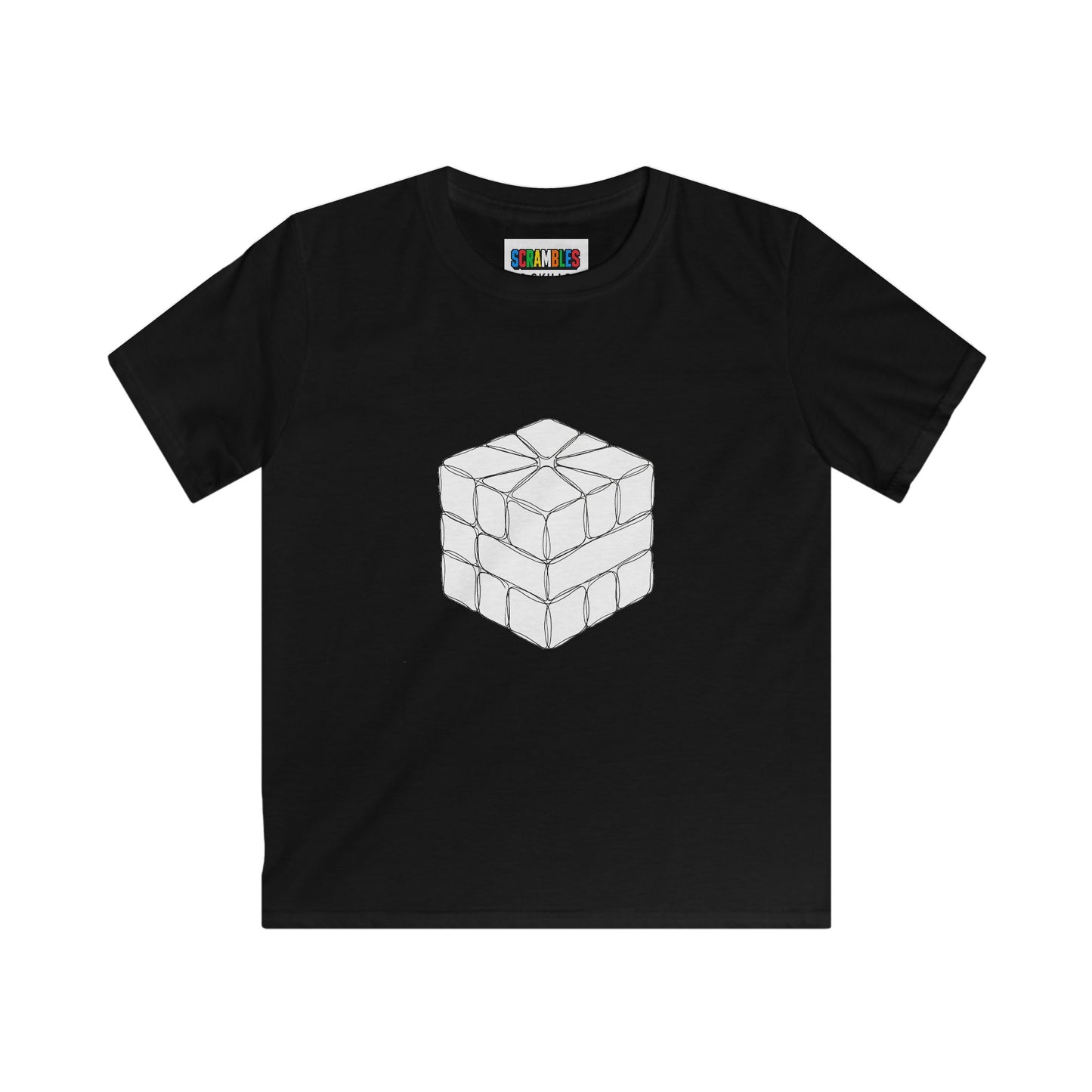 Square-1 Doodle - Rubik's Cube Art  Kids Softstyle Tee