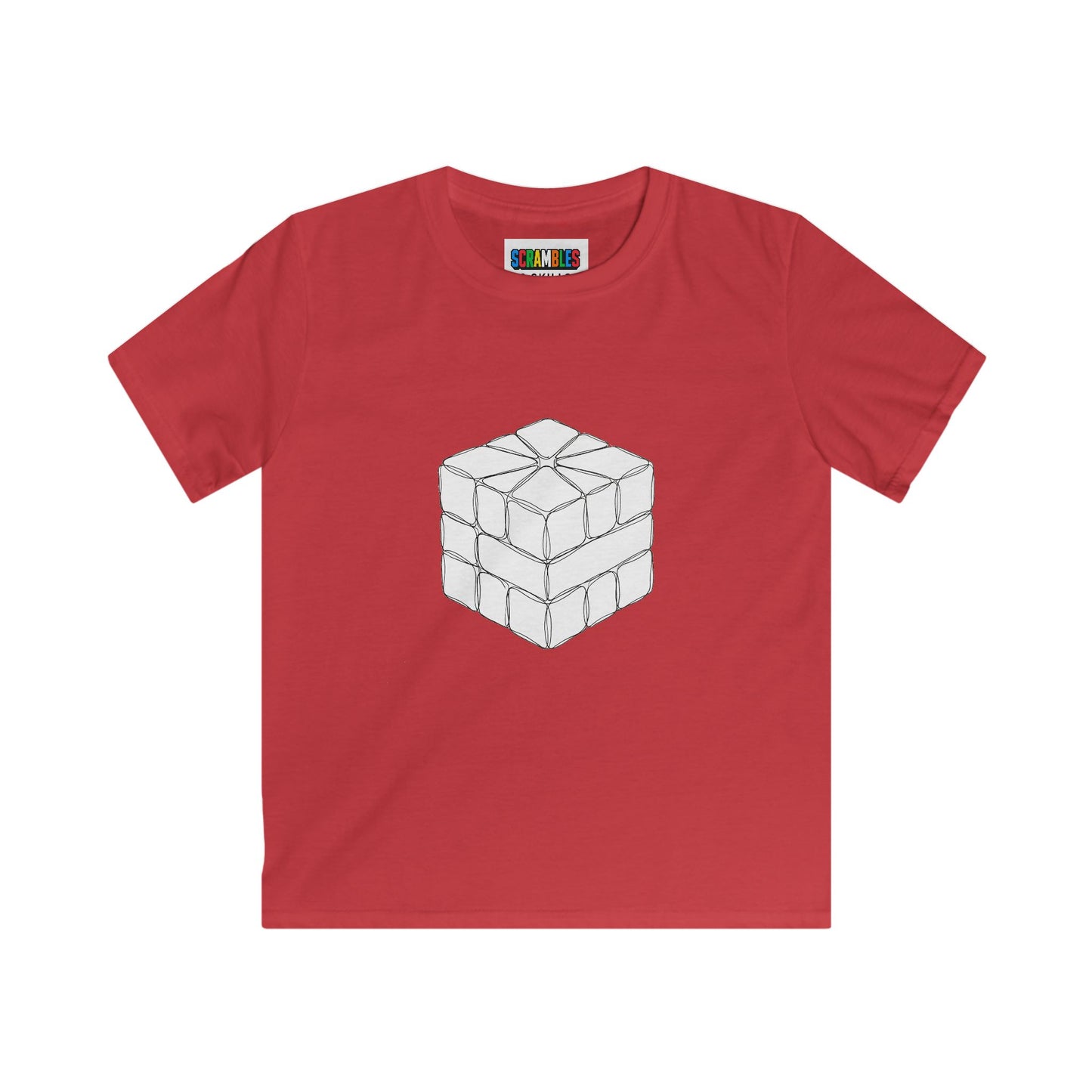 Square-1 Doodle - Rubik's Cube Art  Kids Softstyle Tee