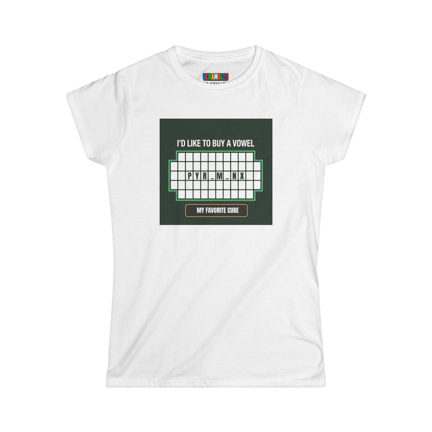 Pyraminx Vowel  - Rubik's Cube Art Women's Softstyle T-Shirt