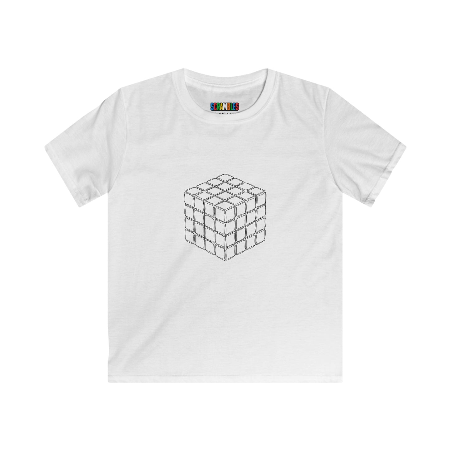 4x4 Doodle - Rubik's Cube Art  Kids Softstyle Tee