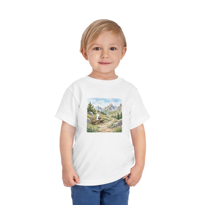 Mountain Watercolor  - Rubik's Cube Art Toddler Short Sleeve T-Shirt