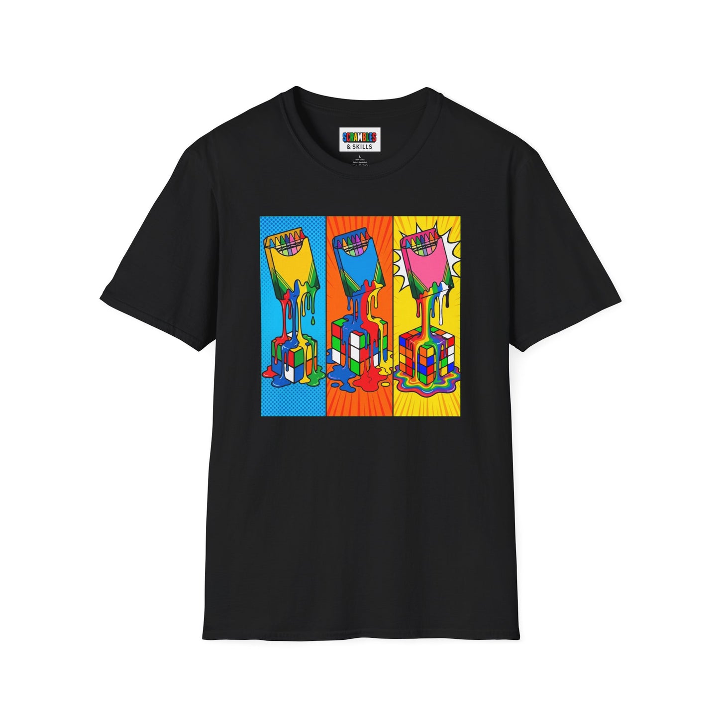 Rubik's Cube Shirt - Color Melt Unisex Graphic Softstyle T-Shirt| Fun Cubing Shirt