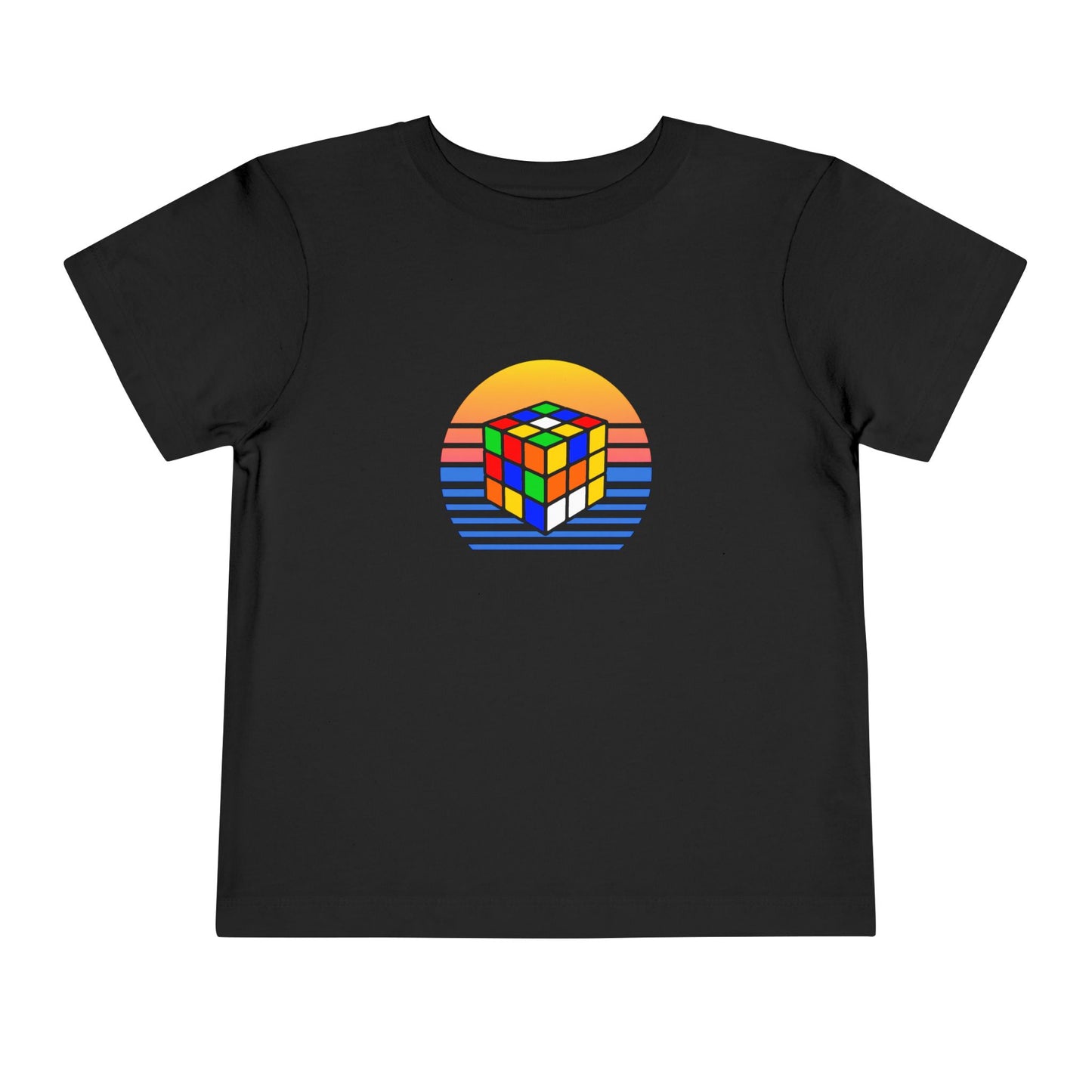 Rubik's Cube Shirt Sunset Solve Toddler Short Sleeve T-Shirt| Fun Cubing Shirt