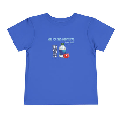 1 - 100 Potential Trick Shot Bottle Flipping Art Toddler Short Sleeve T-Shirt