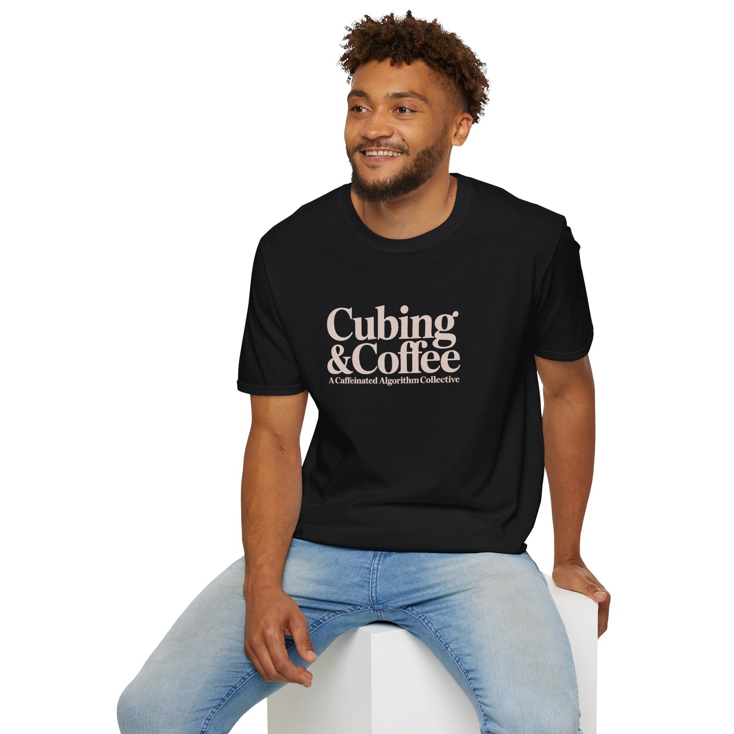 ⚡ Express - Coffee & Cubing Unisex Rubik's Cube Art Graphic Softstyle T-Shirt