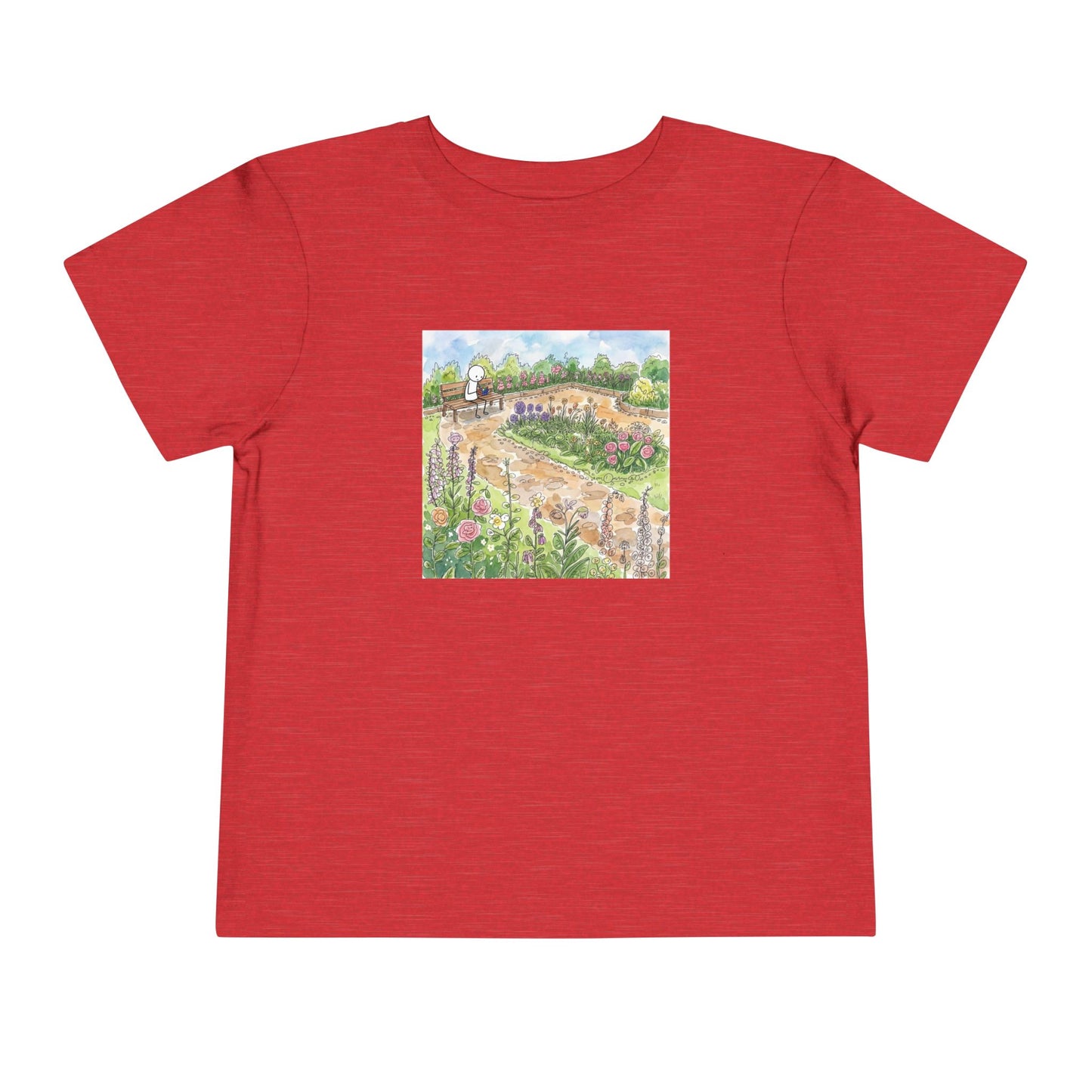 Garden Watercolor  - Rubik's Cube Art Toddler Short Sleeve T-Shirt