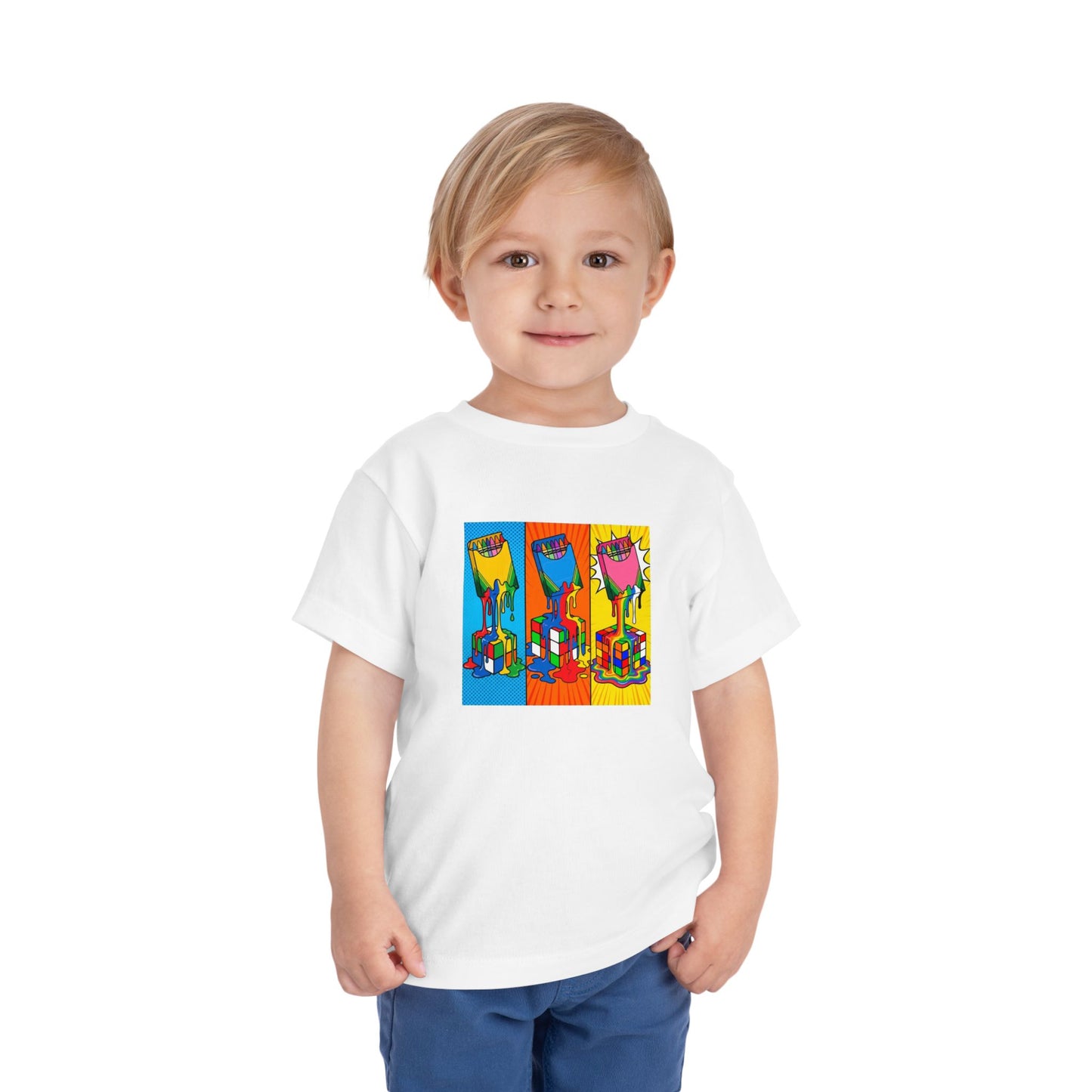Rubik's Cube Shirt - Color Melt Kids Toddle Short Sleeve T-Shirt | Fun Cubing Shirt