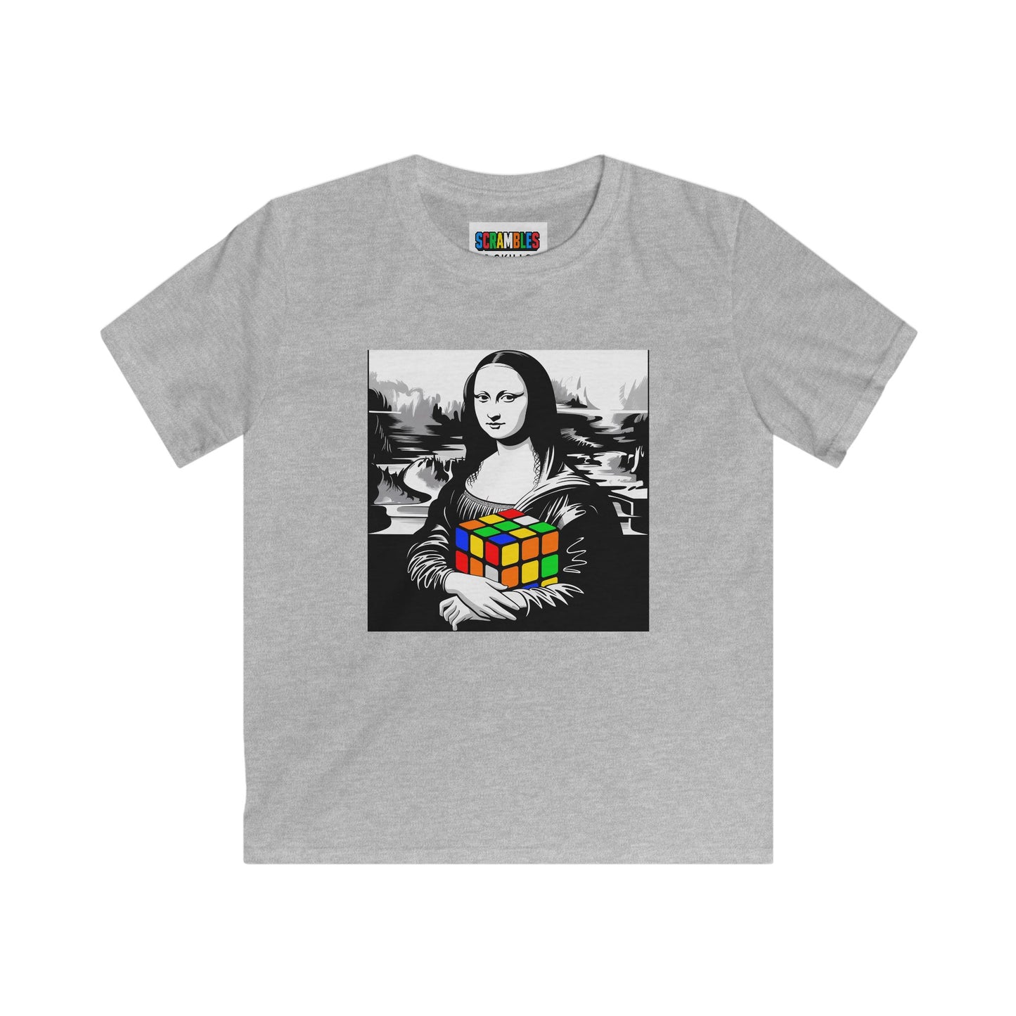 Mona Lisa Art  - Rubik's Cube Art Kids Softstyle Tee