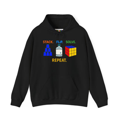 Flip Stack Solve Repeat Unisex Heavy Blend™ Hooded Sweatshirt