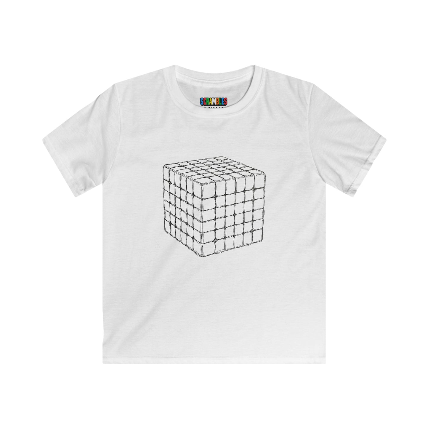 6x6 Doodle - Rubik's Cube Art  Kids Softstyle Tee