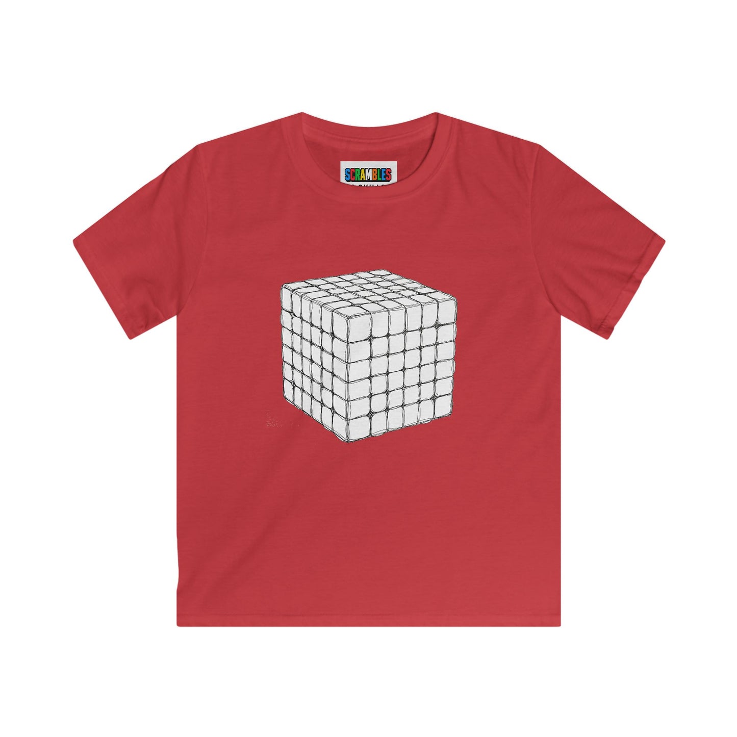6x6 Doodle - Rubik's Cube Art  Kids Softstyle Tee