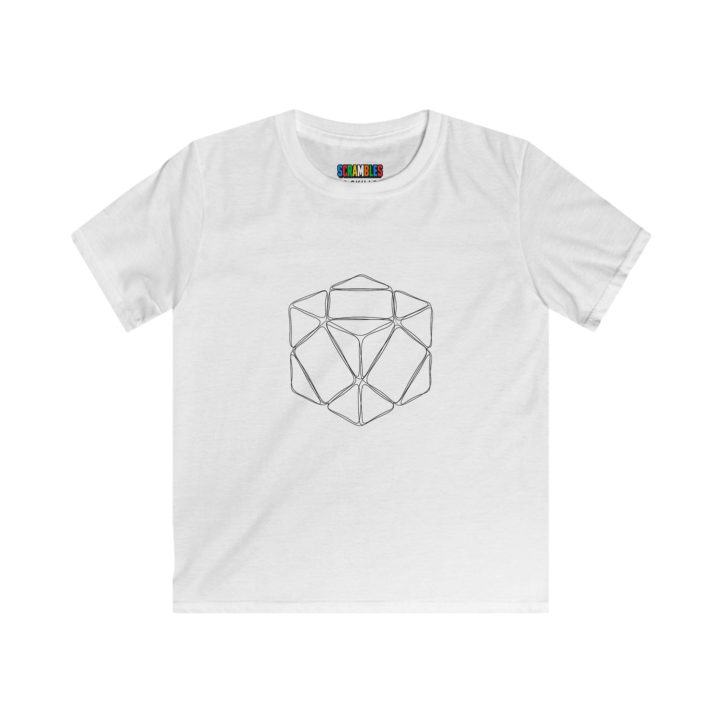 Skewb Doodle - Rubik's Cube Art  Kids Softstyle Tee