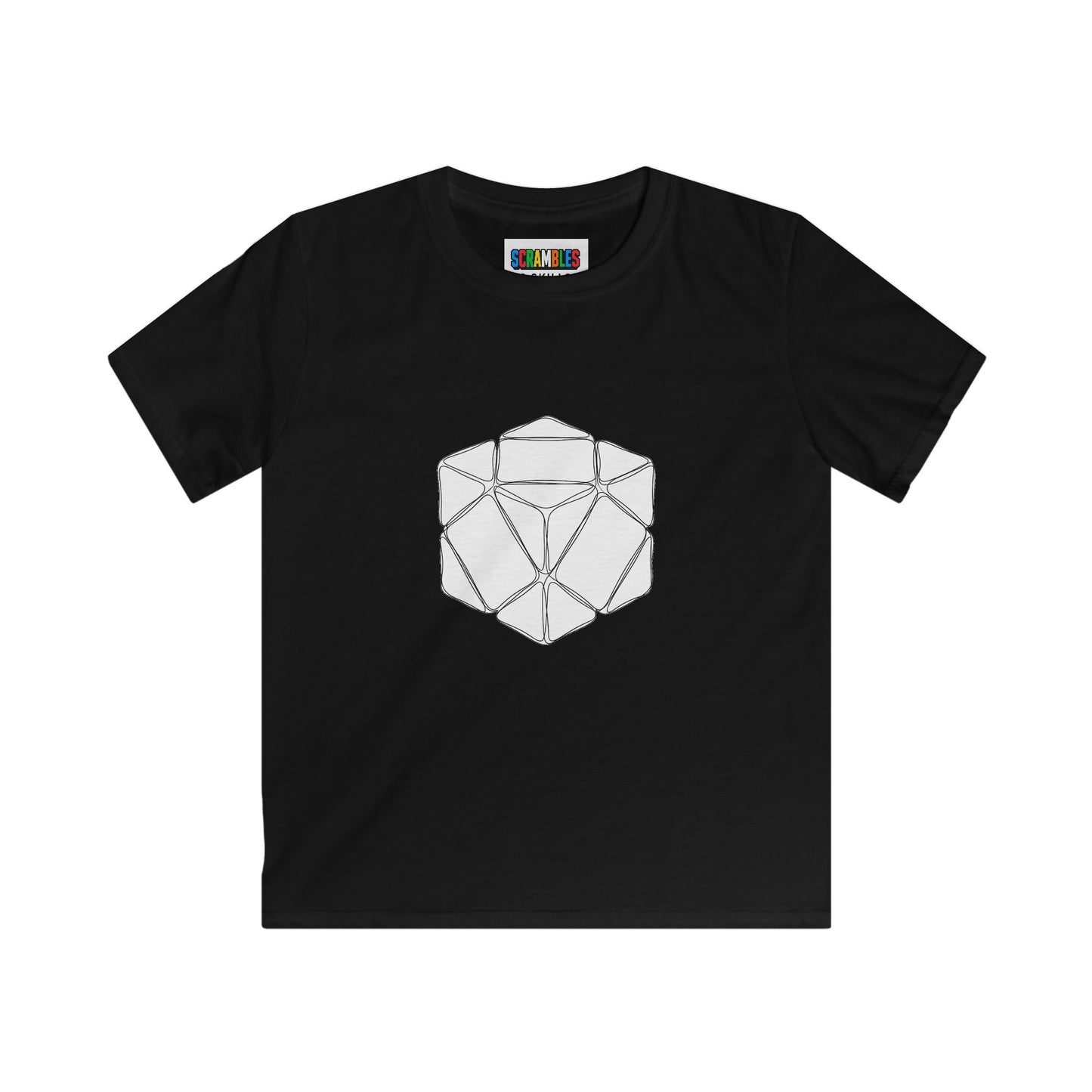 Skewb Doodle - Rubik's Cube Art  Kids Softstyle Tee