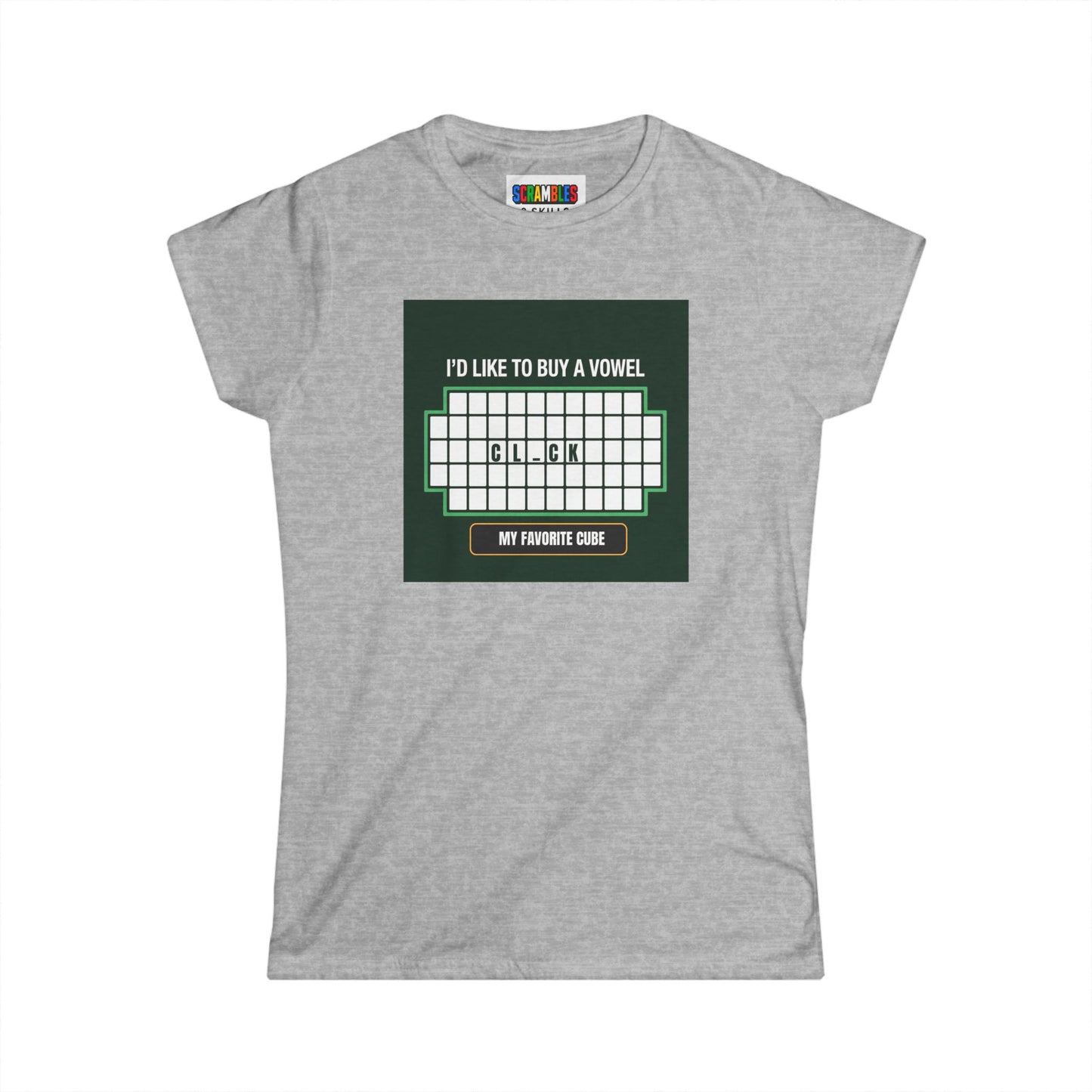 Clock - Vowel  - Rubik's Cube Art Women's Softstyle T-Shirt