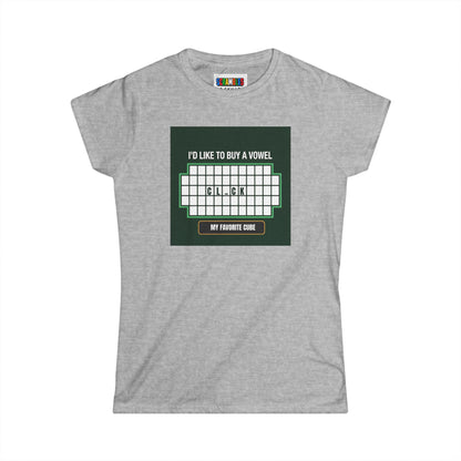 Clock - Vowel  - Rubik's Cube Art Women's Softstyle T-Shirt