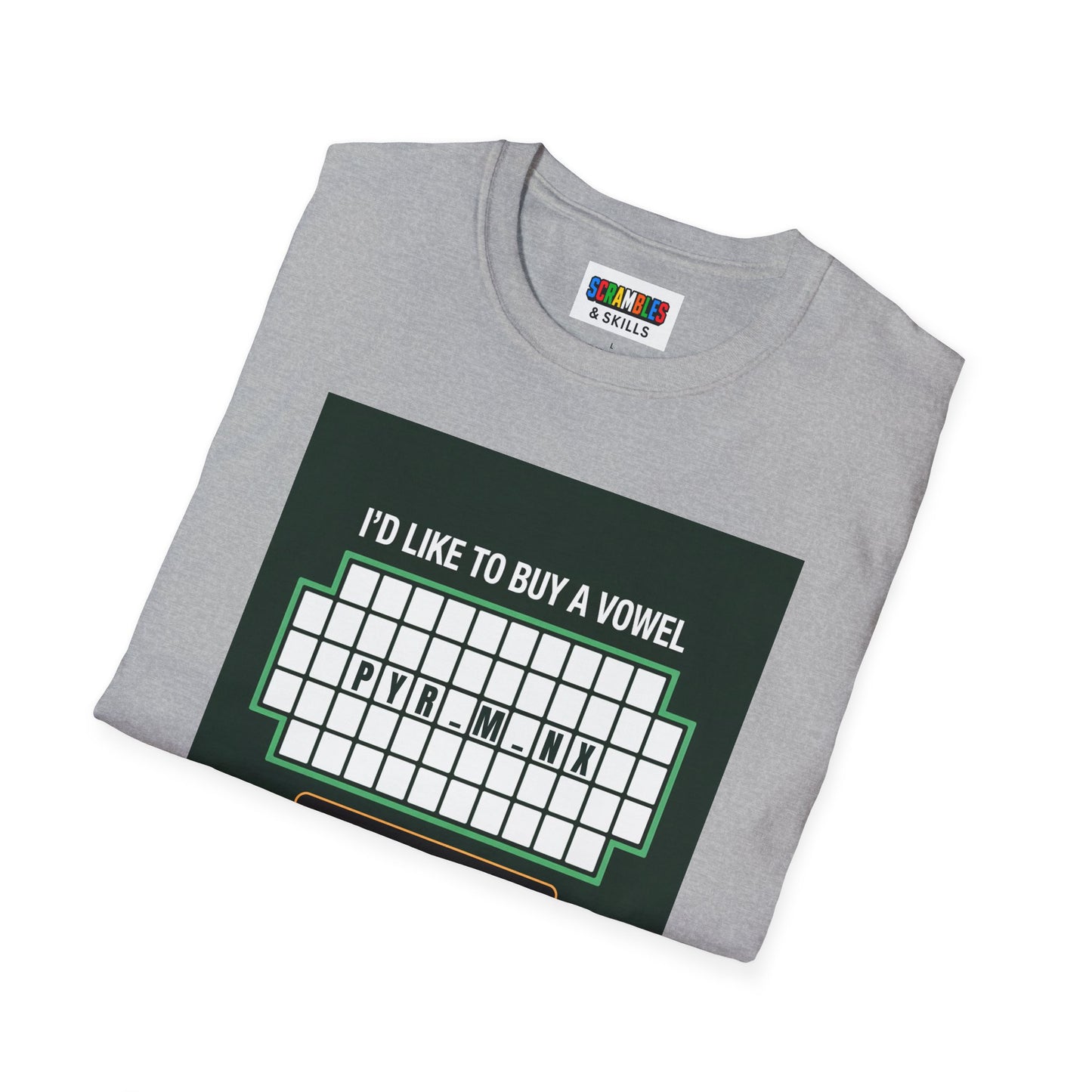 Pyraminx Vowel  - Rubik's Cube Art Unisex Graphic Softstyle T-Shirt