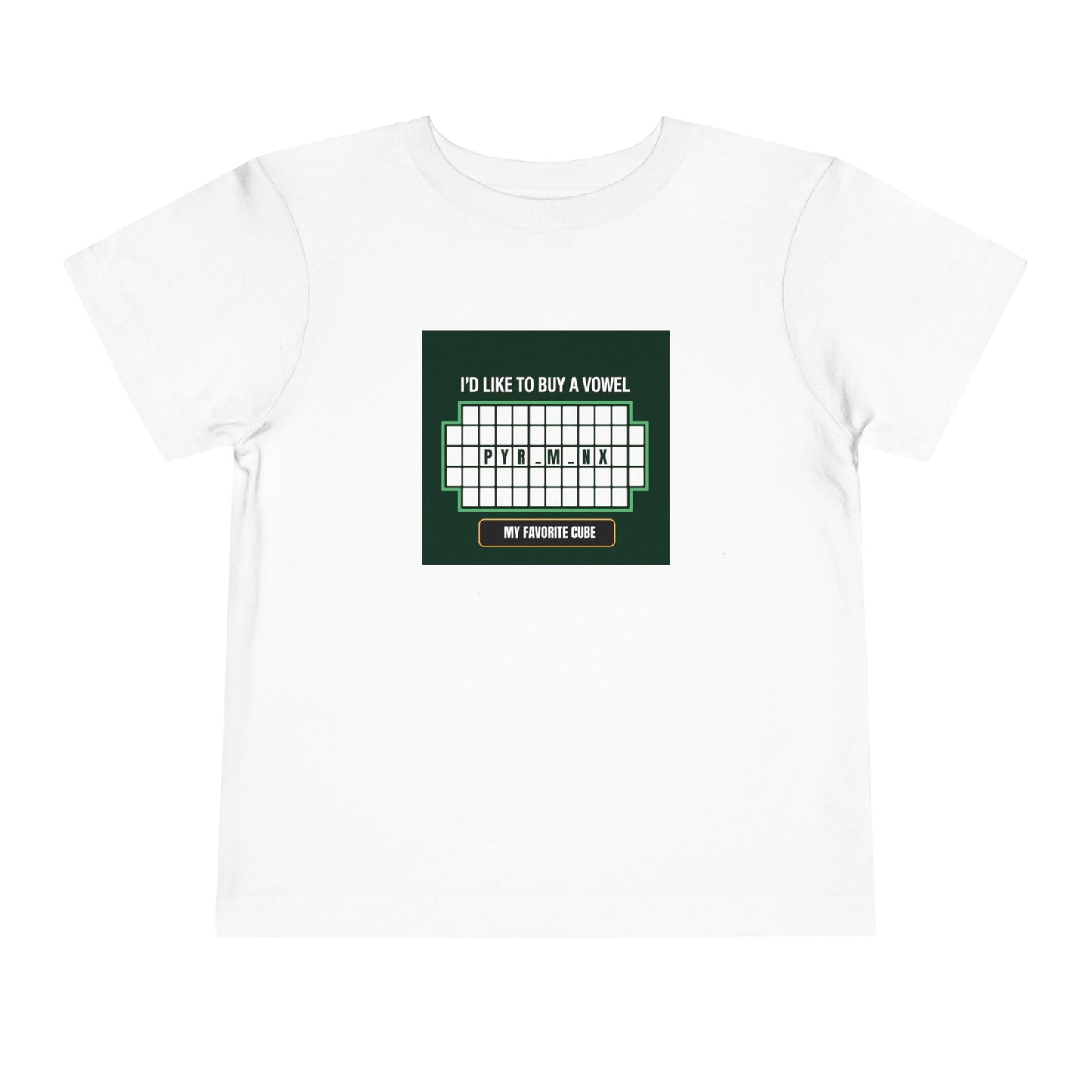 Pyraminx Vowel  - Rubik's Cube Art Toddler Short Sleeve T-Shirt