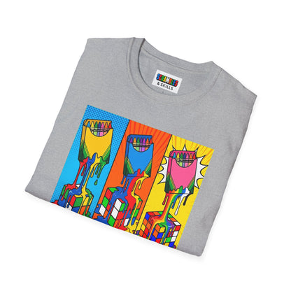 Rubik's Cube Shirt - Color Melt Unisex Graphic Softstyle T-Shirt| Fun Cubing Shirt