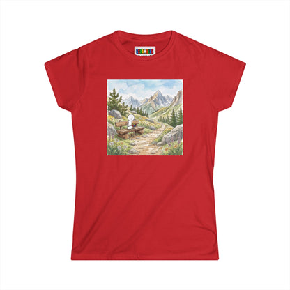 Mountain Watercolor -Rubik's Cube Art  Women's Softstyle T-Shirt