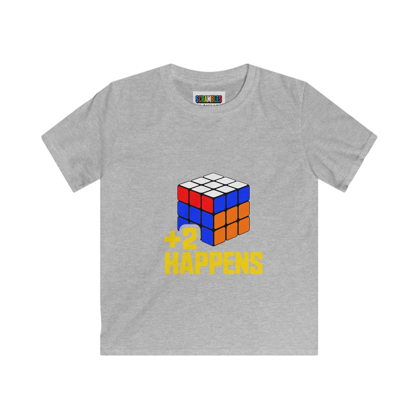 +2 Happens  - Rubik's Cube Art Kids Softstyle Tee