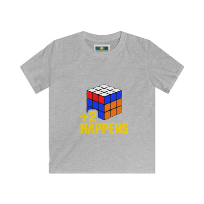 +2 Happens  - Rubik's Cube Art Kids Softstyle Tee