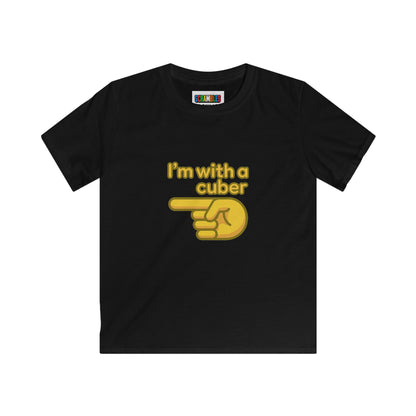 I'm With A Cuber  - Rubik's Cube Art Kids Softstyle Tee