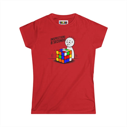 Inspection: 8 Seconds - Rubik's Cube Art  Women's Softstyle T-Shirt