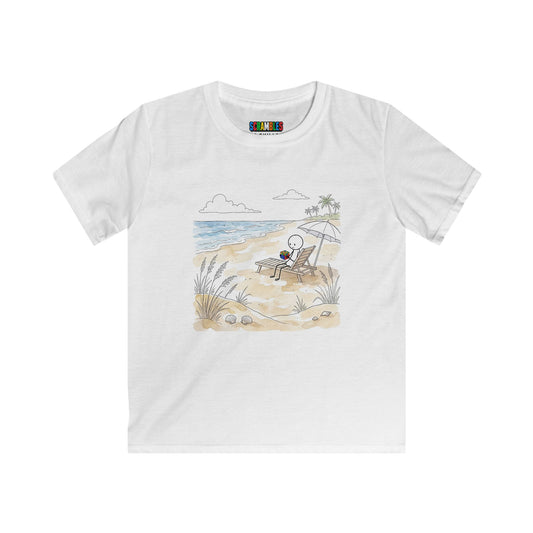 Beach Watercolor - Rubik's Cube Art  Kids Softstyle Tee