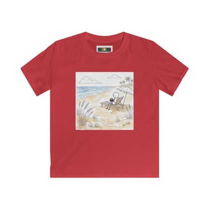 Beach Watercolor - Rubik's Cube Art  Kids Softstyle Tee