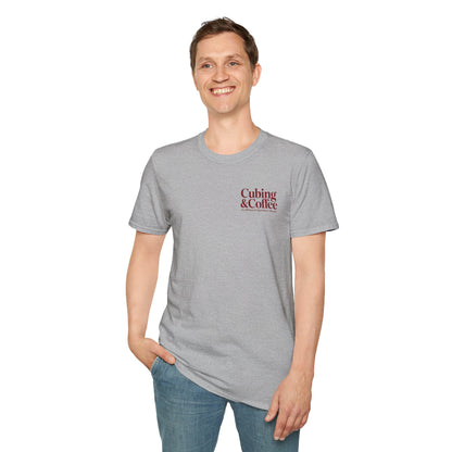Cubing & Coffee (Subtle) Rubik's Cube Art Unisex Graphic Softstyle T-Shirt